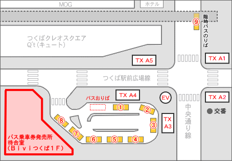 つくばセンター乗車場所のご案内 関東鉄道 地域のふれあいパートナー